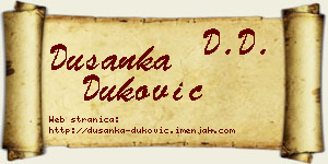 Dušanka Duković vizit kartica